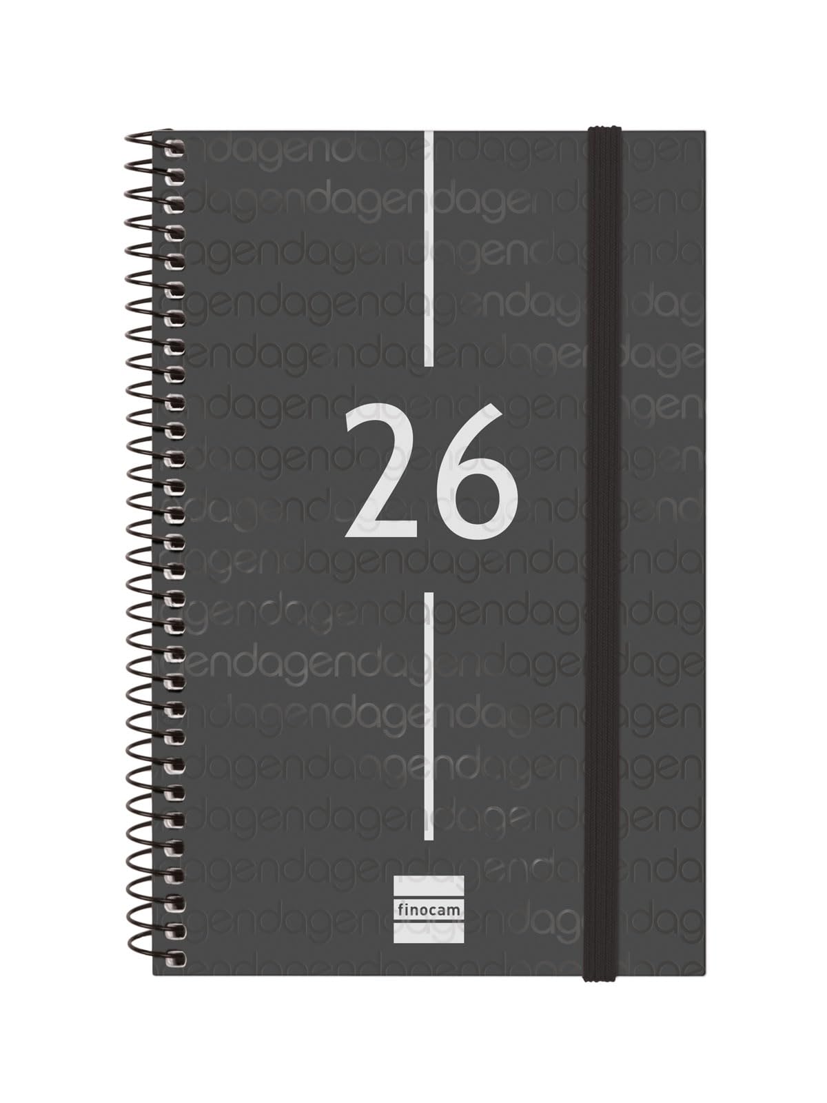 Finocam - Agenda Organizer Open Troya 2026 Week View Vertical January 2026 - December 2026 (12 months) Brown Spanish