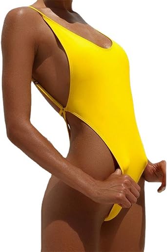 Faringoto Womens One Piece Swimsuit Thong Swimwear High Cut Bathing Suit