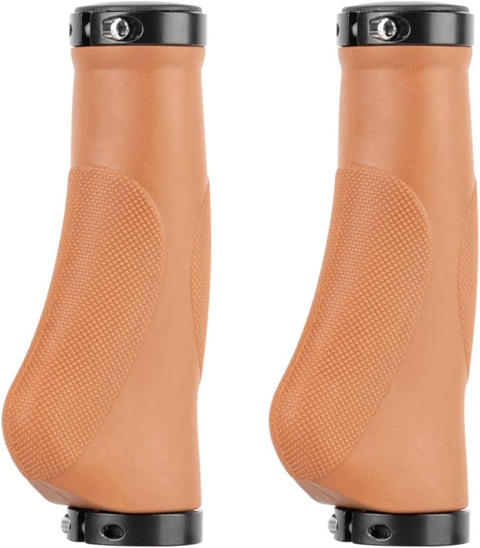 Lock-On Ergonomic Bike Grips - Long and Short Options for Electric Bikes, Folding Bikes - Durable Rubber, Anti-Fatigue Shock-Absorbent Design with Secure Locking Rings
