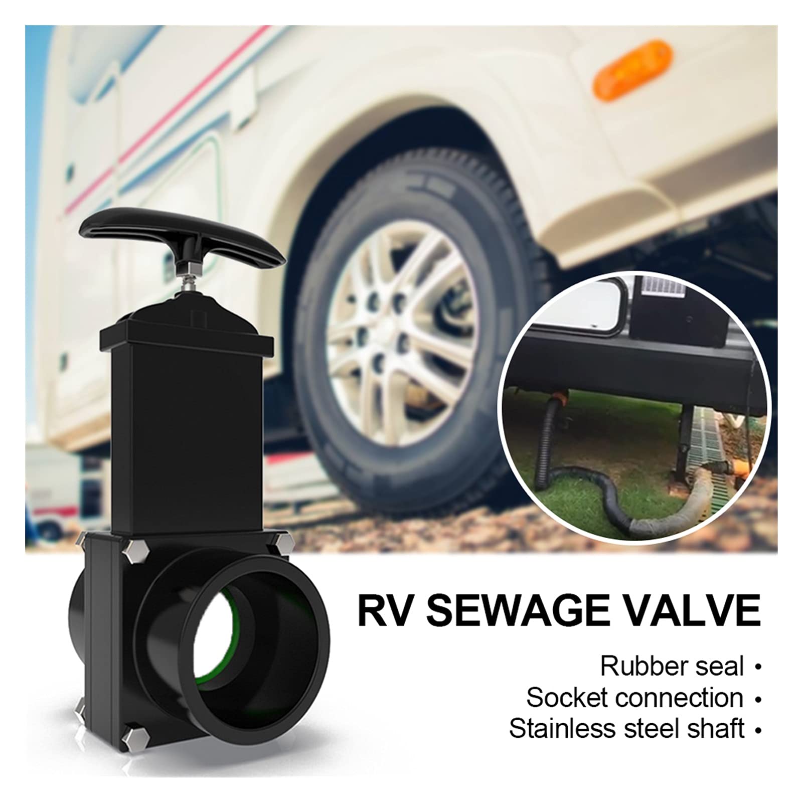 Shenghao Yige Store Camper Acqua saracinesca Durable 50 Millimetri di Flusso Van Canalizzazione Tubo di plastica Esterno Home Accessori Caravan Scarico RV Camper Van Trailer