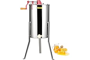 VEVOR 3 Frame Honey Extractor, Stainless Steel Manual Beekeeping Extraction