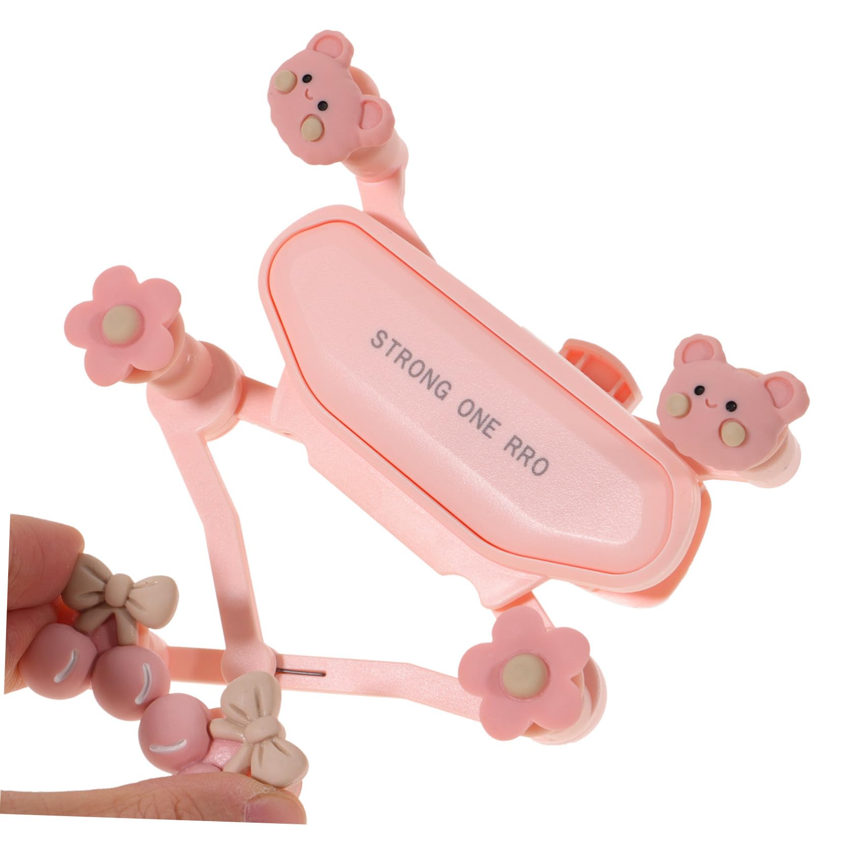 HOMSFOU 4pezzi Supporto Telefonico Per Auto Con Orsetto Cartoon Supporto Per Smartphone Facile Da Installare e Rimuovere Clip Per Bocchette Aria Design Elegante e Funzionale Per Tutti