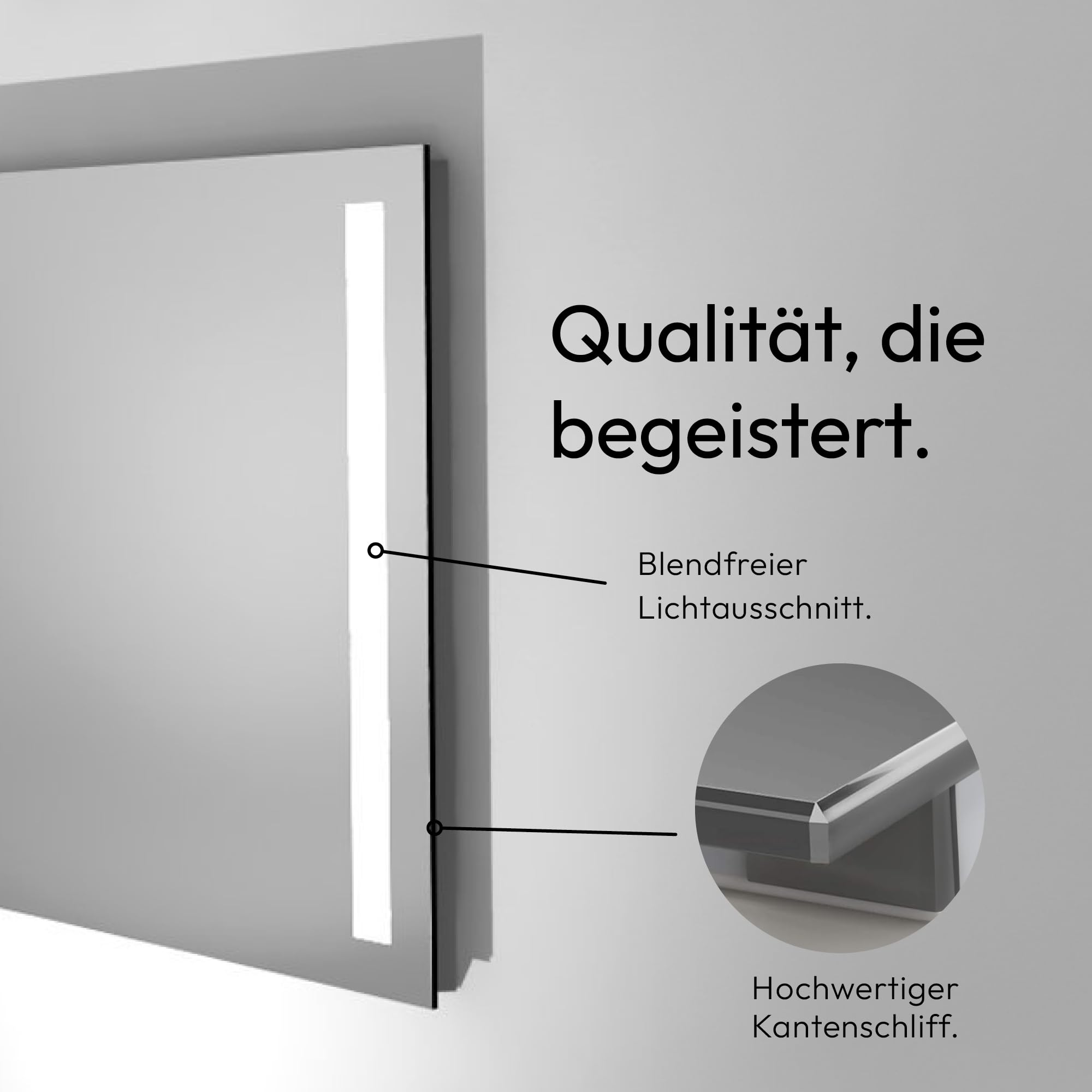 PRIMAR Randloze Badkamerspiegel 80x60 met Verlichting en Anticondens