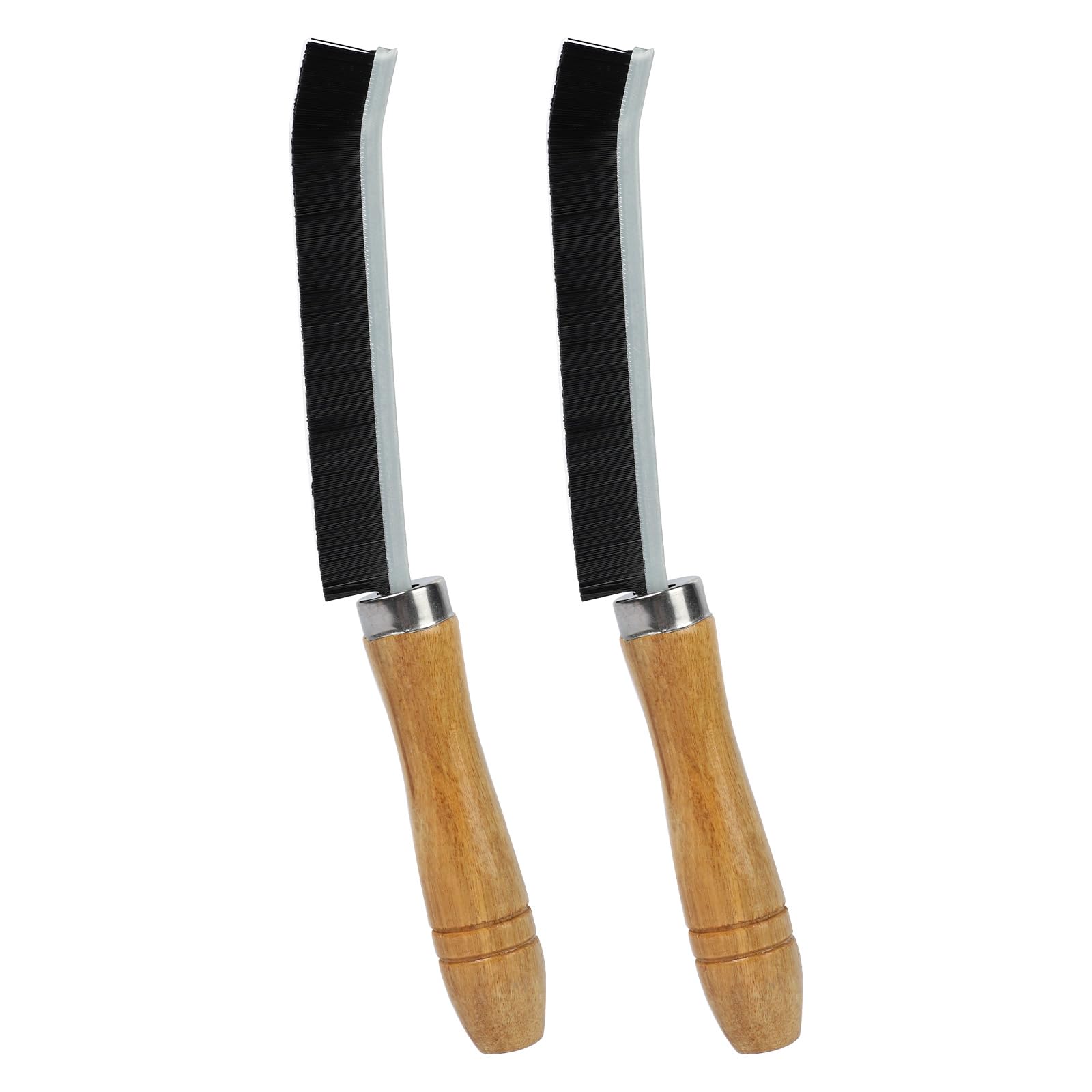 Mayoii Crevice Cleaning Brush, 2PCS Wooden Handle Hard Bristled Gap Cleaning Brush, Hand-Held Groove Gap Cleaning Tool Door, and Window Track Kitchen Grout Cleaner Brush (2)