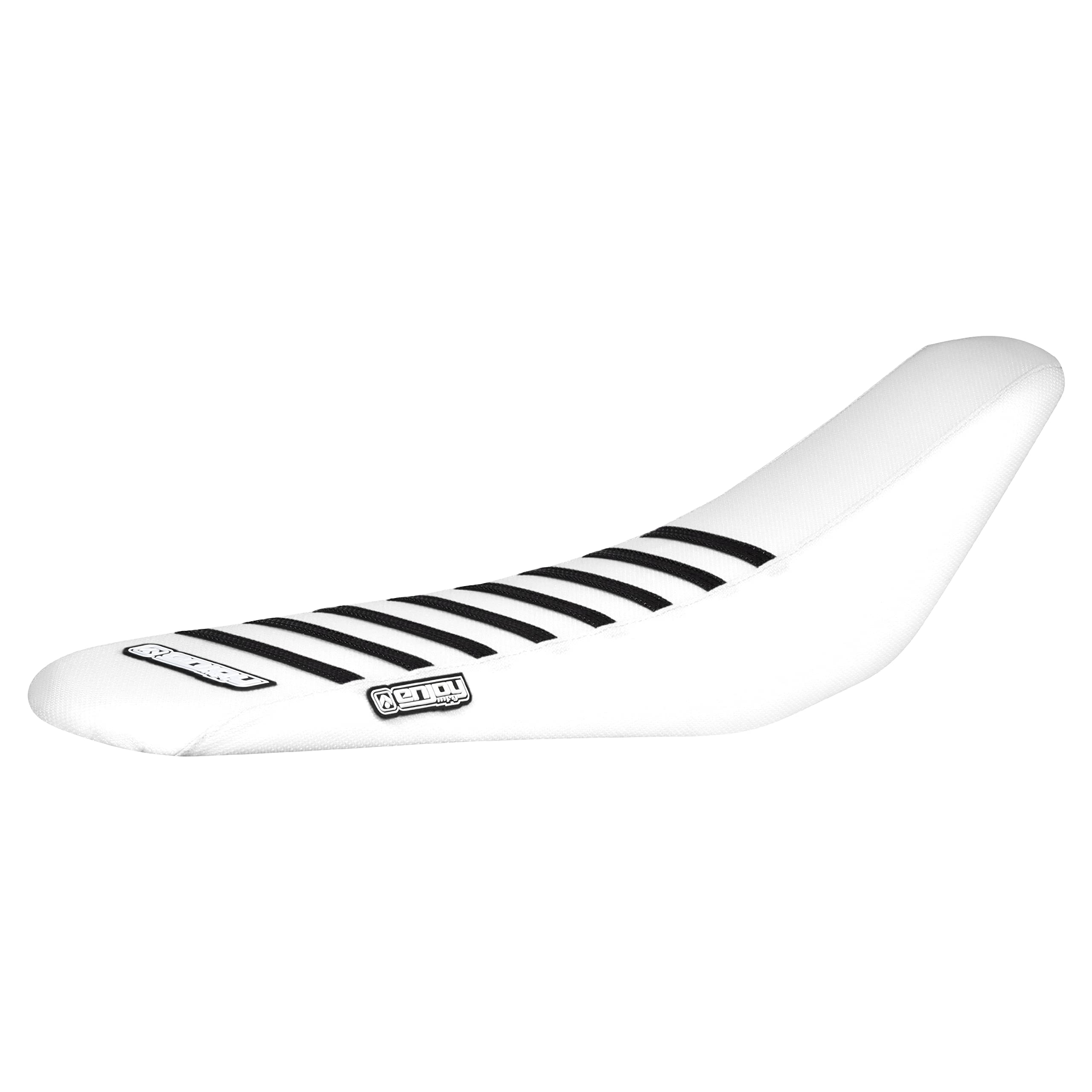 Enjoy Mfg Seat Cover - Compatible with The Sur Ron Ultra Bee - Surron Ultra Bee Sur-Ron Ultra Bee - #388 (All White/Black Ribs)