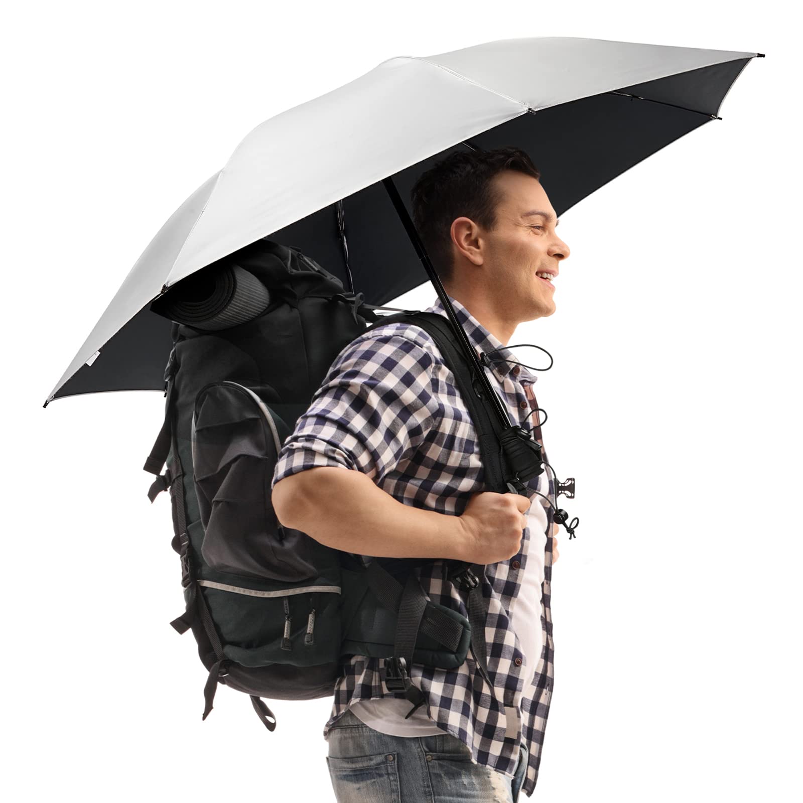 G4FreeLiteflex Hiking Umbrella Mini Compact Ultralight Collapsible Reflective Silver Trekking Backpacking UmbrellaGlobal Recycled StandardGlobal Recycled StandardGlobal Recycled Standard