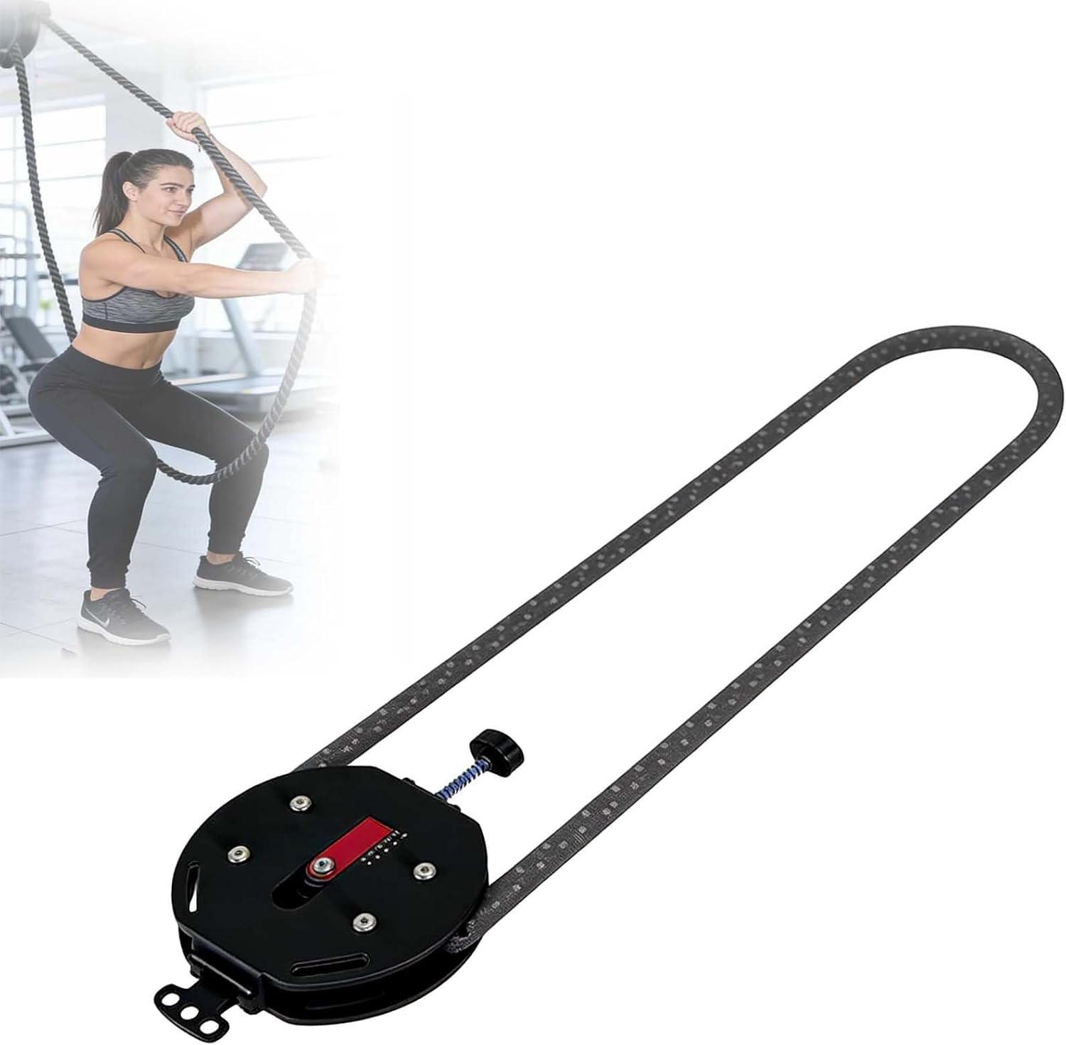 Gym Pull Rope Machine, Endless Rope Trainer, Cable Pulley System With 0-30kg Adjustable Resistance & Premium Nylon Ro-pe, 330lb Load Capacity Weighs Only 7.6kg,stores Easily，Travels