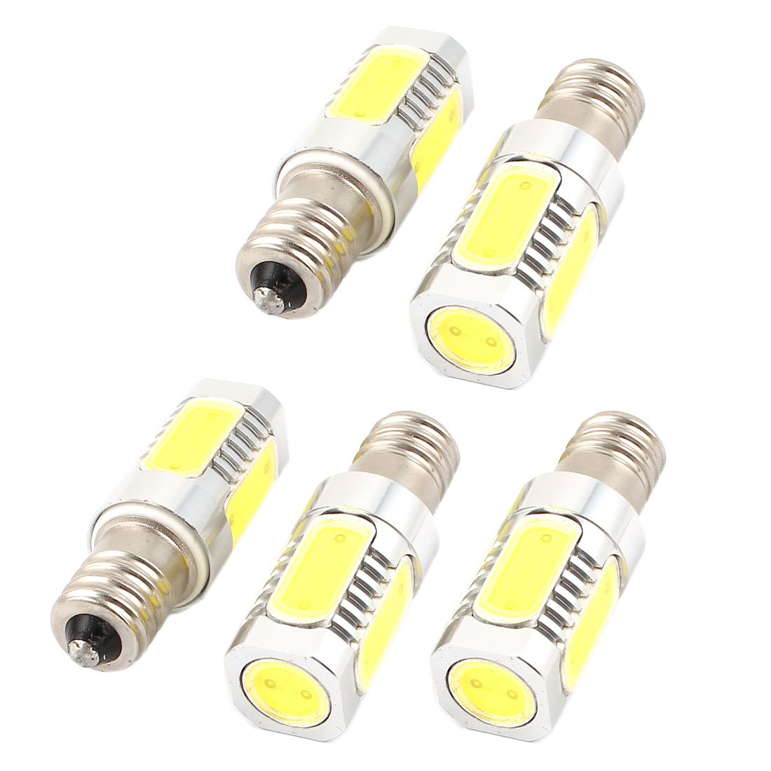 Ruilogod 5pcs Ahorro de energía E14 Base 7.5W 5 COB LED Bulb Light blancopuro AC85-265V