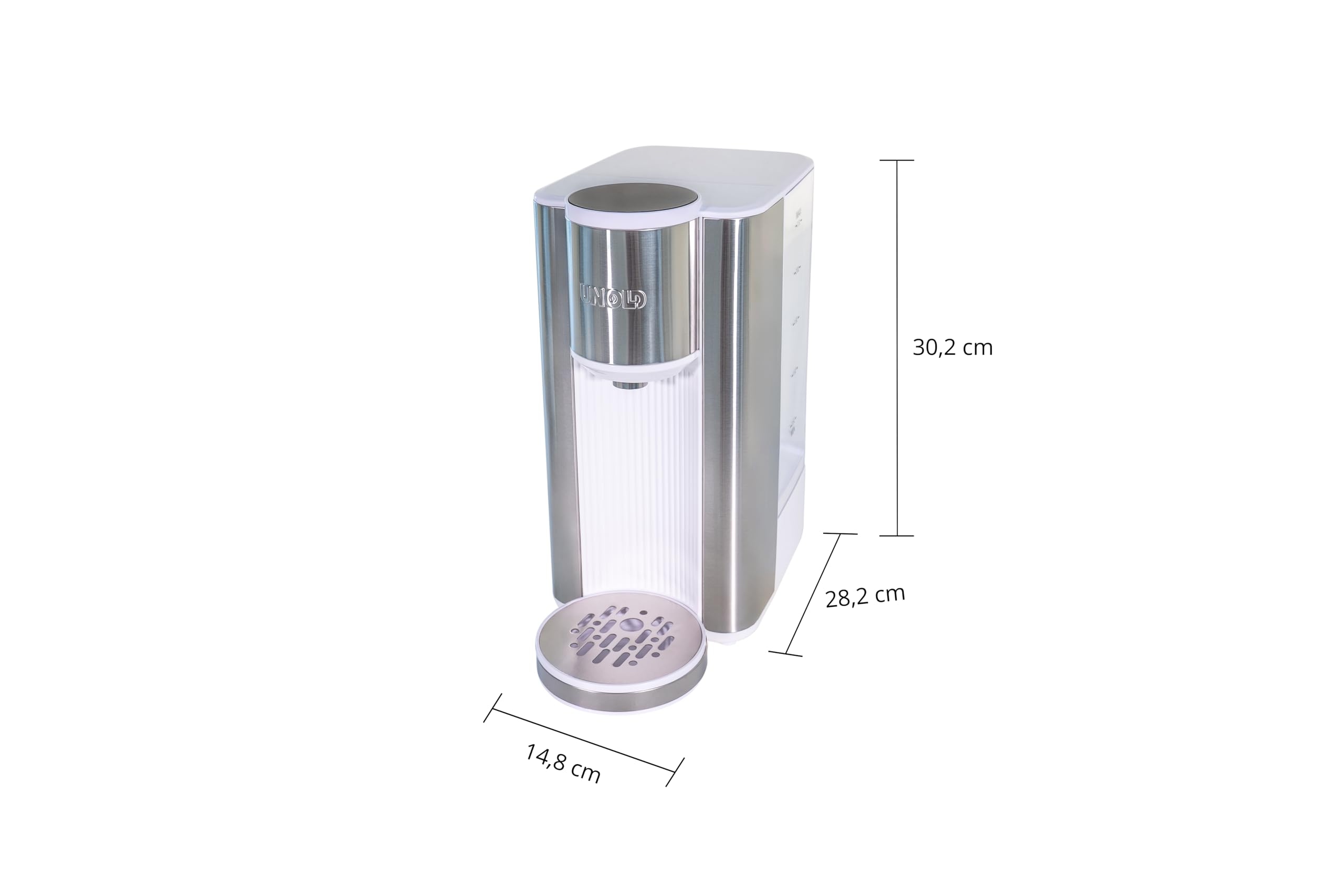 Unold 18610 Express Heißwasserbereiter Ava Weiß, Wasserkocher, Teekocher, Wasserbereiter, 6 Temperatureinstellungen, 2,5 Liter Wassertank, Touch-Display, 3 verschiedene Mengeneinstellungen, 2200-2600W