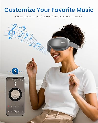 Miniatura 5 de RENPHO - Masajeador de ojos con calor y música Bluetooth, máquina recargable para el cuidado de los ojos con 5 modos, relaja y reduce la tensión de