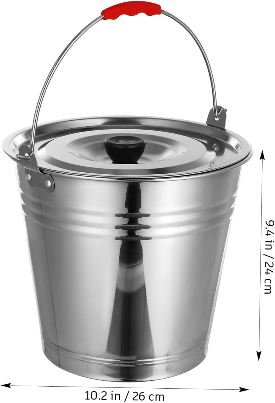 1Pc Stainless Steel Bucket with Lid Multi Purpose Liquid Holder for Home Durable Comfortable Carrying Capacity for Hotels and Everyday Use