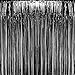 Set of 2 Black Metallic Foil Fringe Door & Window Curtain Party Decoration 3' X 8' (36" X 96") "Value Pack of 2"