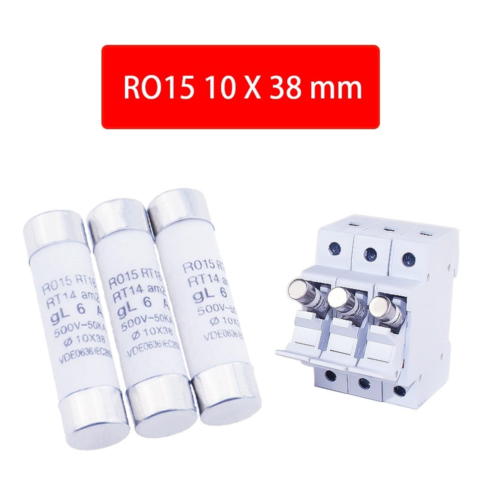 10 x 38 bezpieczników ceramicznych do szybkiego przedmuchiwania 10 x 38 mm 500 V 1 A 2 A 3 A 4 A 5 A 6 A 8 A 10 A 16 A 20 A 25 A 32 A RO15 RT14 RT18 (1A, 10 szt.)