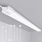 Lumière LED WNSNOU avec prise, 1,4 pi 1900LM 5000K Lumière LED utilitaire pour atelier, 16W IP66 et tube LED connectable, lumière de cabinet avec interrupteur ON/OFF, lumière de plafond et de placard pour atelier...
