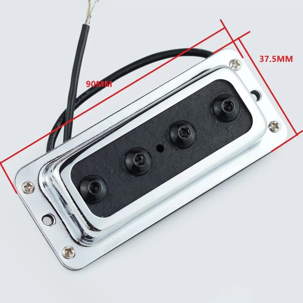 Guyker Ceramic Magnet Single Coil Pickup 8.7K Resistance 4 String Electric Bass Guitar Replacements Parts, Chrome RK04