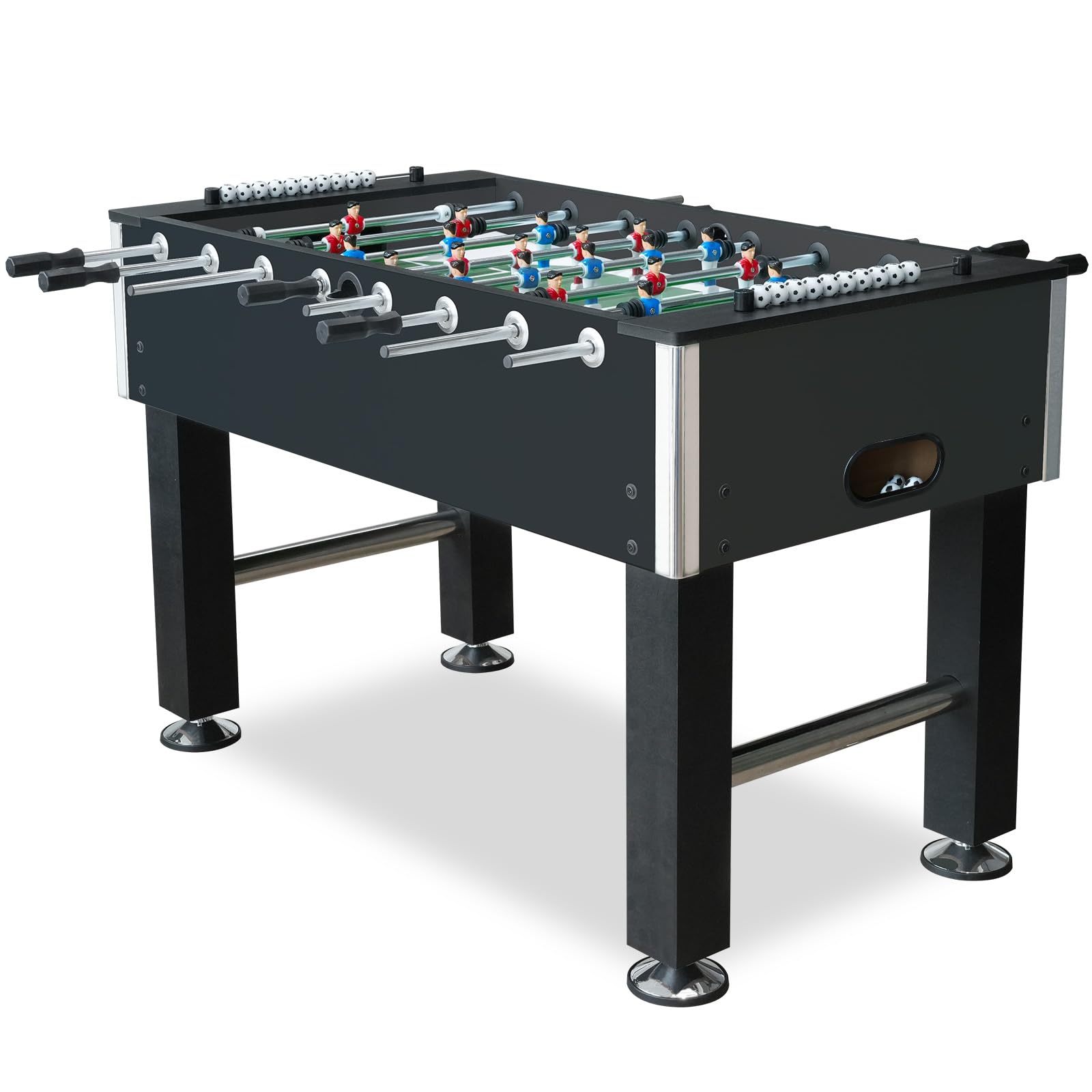Seydrey 55-Inch Competition Foosball Table, Black, with Chrome-Plated Steel Rods