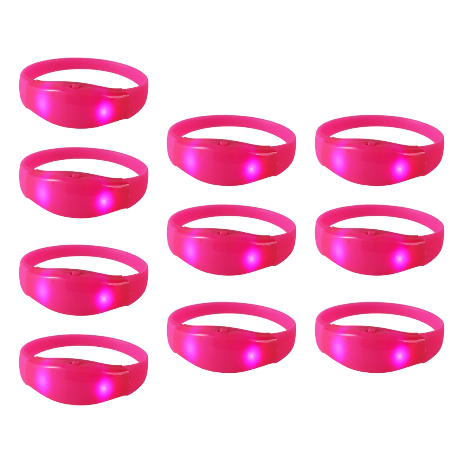 PANGBOER 10 Braccialetti luminosi a LED Multicolori Braccialetti in silicone luminosi Braccialetti attivazione vocale Accessori per concerti Braccialetti per feste compleanno