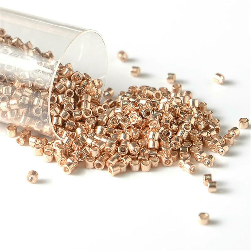 10 g/Tube Glasperlen, metallische Rocailles, runde Abstandshalter für DIY-Schmuckherstellung – DB433 – 1,6 mm, 2000 Stück