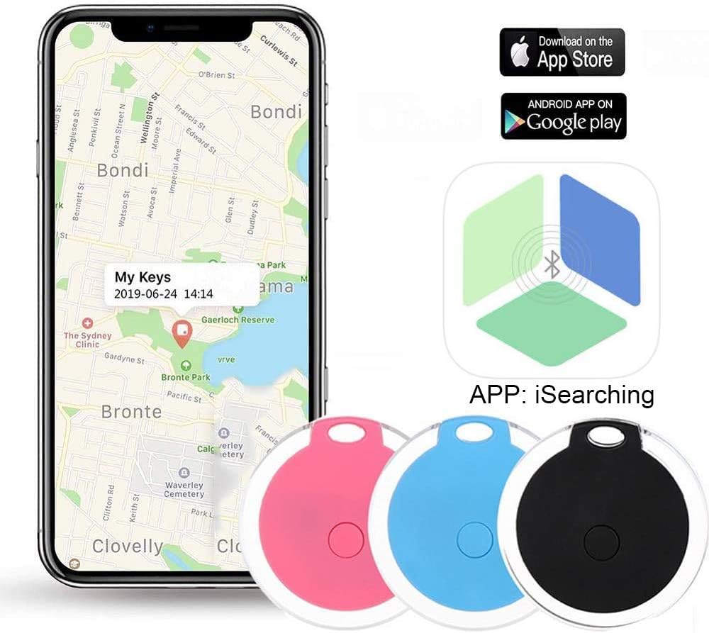 Key Finder Locator, Gayrrnel Mini Portable Bluetooth Key Finder Smart Tracker Device - Anti-Lost Device Bluetooth Item Finder Wallet Tracker with App for Wallet, Phone, Dogs, Cats 1 Pack