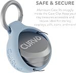 CURVD Premium Carrying Case - Durable Travel Keychain Container, Small Waterproof Holder for Earplugs, Pills, Coins Compatible with Loop, Eargasm & Vibes, or Compact Mini Purse Pill Box Container