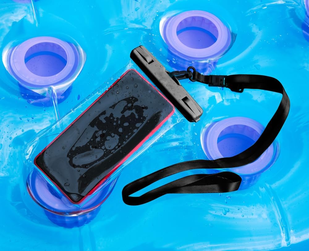 Kit 2 Capas à Prova d’Água para Celular Universal até 6.5” com Alça - Impermeável, Protege Seu Celular em Praia, Piscina, Chuva, Shows e Viagens