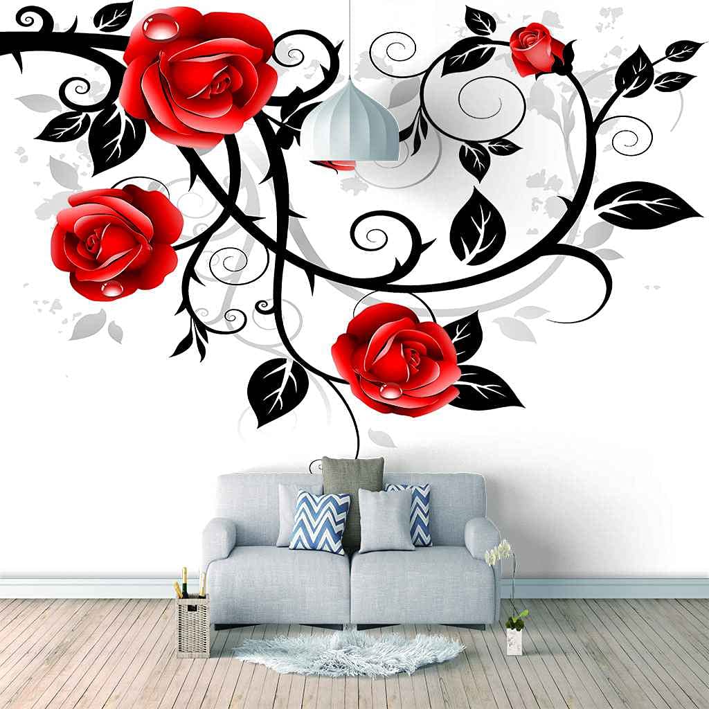 Papier peint photo vigne rose 200x140 cm poster mural 3D