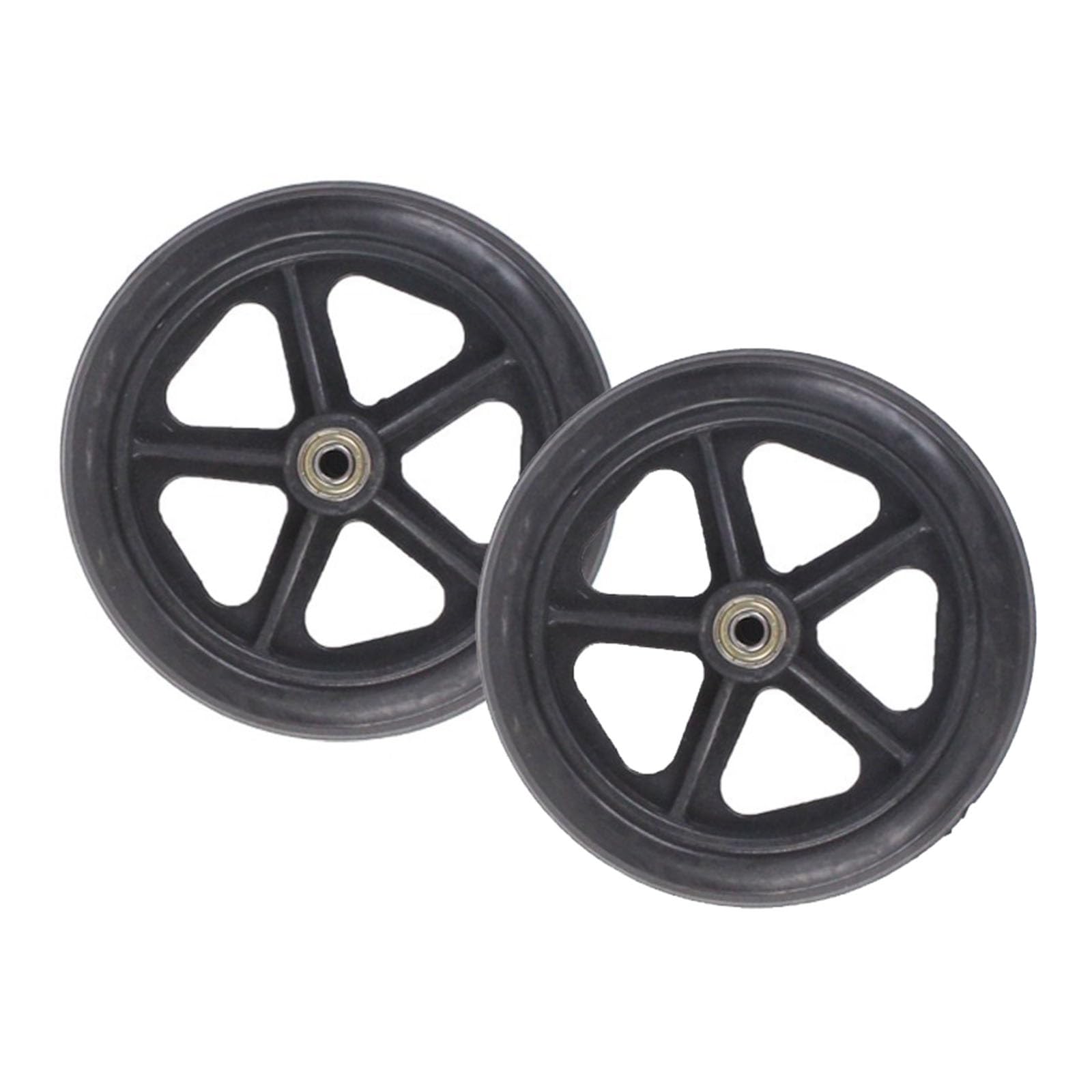 LHX Wheelchair Front Wheel Solid Tire Inflatable Wheelchair Front Wheel 6 Inch/7 Inch/8 Inch Black Gray Wheel(Black,6 inch)