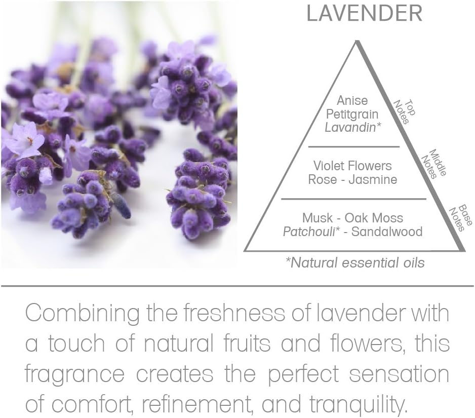 Acqua Aroma Lavender Reed Diffuser Oil Refill 6.8 FL OZ (200ml) Contains Essencial Oils Handcrafted Made in Brazil