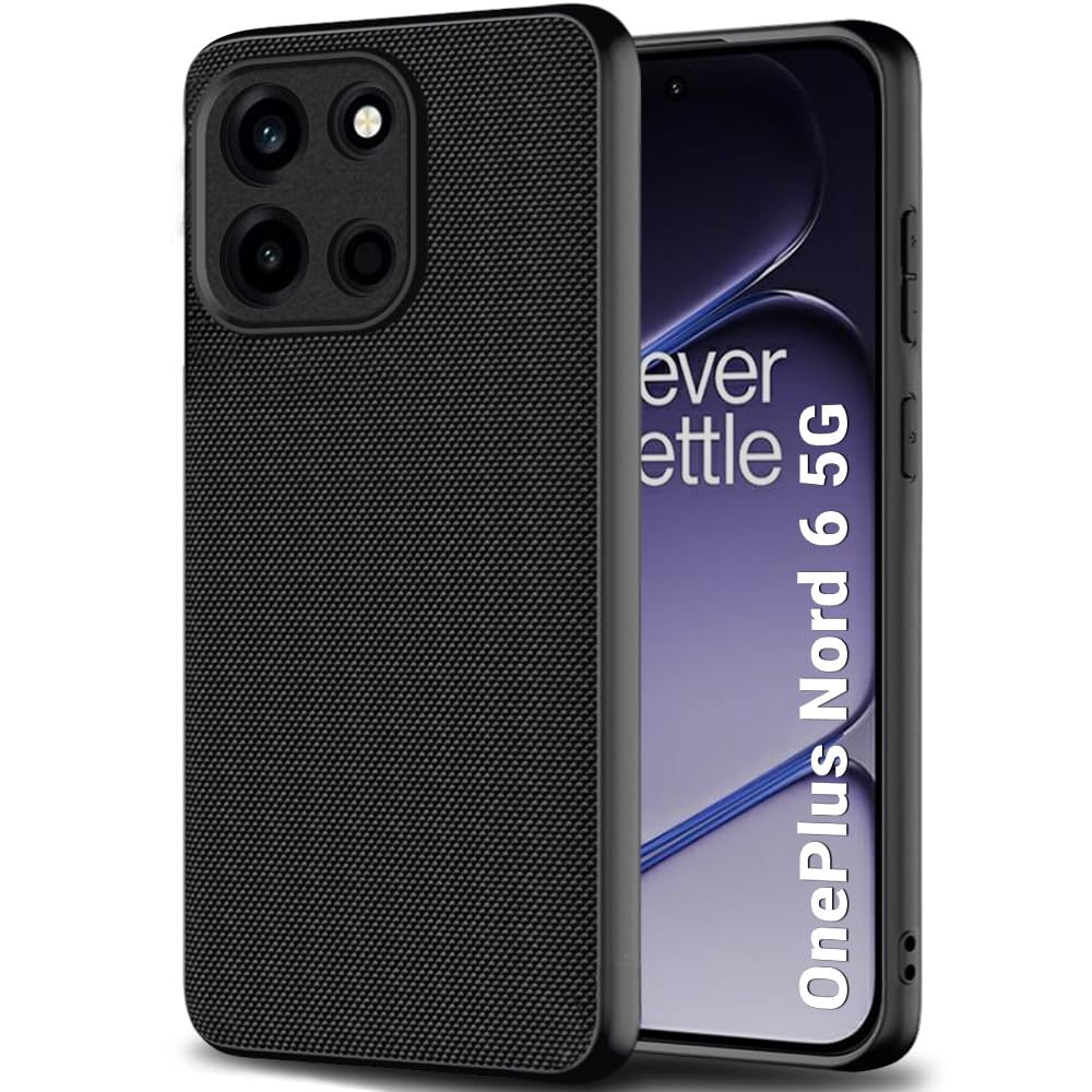 TheGiftKart Back Cover Case for OnePlus Nord 6 5G | Slim & Lightweight | Ultra-Premium Design | Camera Protection Bump | Fabric Texture Case Cover (PC & TPU, Black)-image-39