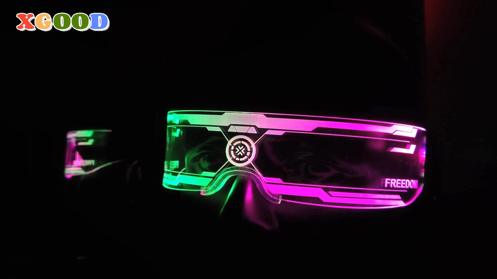 Amazon.com: XGOOD LED Glasses Futuristic Neon Sunglasses with ...