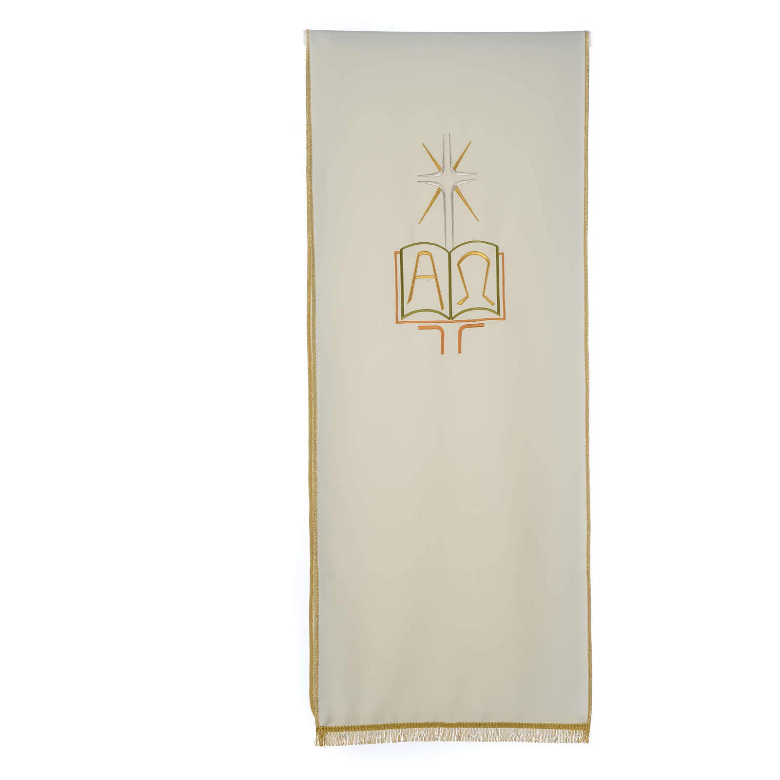 Holyart Coprileggio Poliestere Libro Alfa e Omega, Avorio