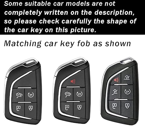 Miniatura 2 de ontto Funda inteligente para llavero con control remoto para Cadillac CT5 CT6 XTS XT4 XT5 ATS 2020 en adelante, textura de carbono y carcasa de