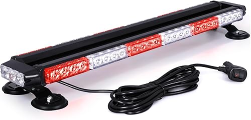 Miniatura 1 de Linkitom Barra de luz estroboscópica de 28.5 pulgadas, 54 LED, barra de luz de advertencia de emergencia intermitente de doble cara de aluminio con