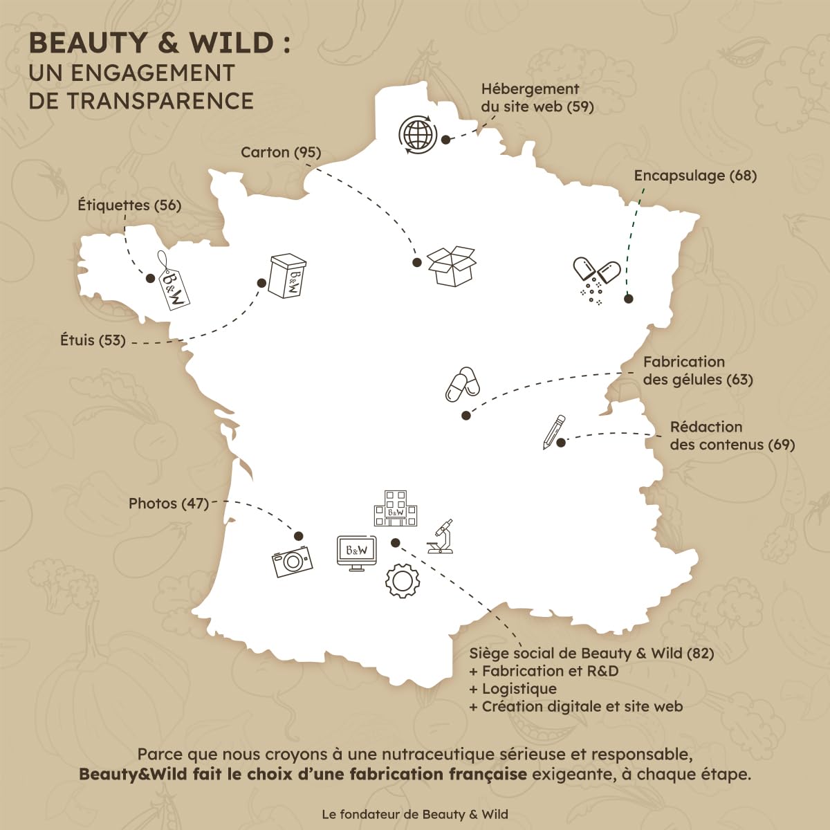 Beauty&Wild Coupe Faim Naturel SATIA+ – Konjac, Nopal, Caroube, Chrome, Contrôle de l’Appétit et Satiété, 120 Gélules, Fabriqué en France