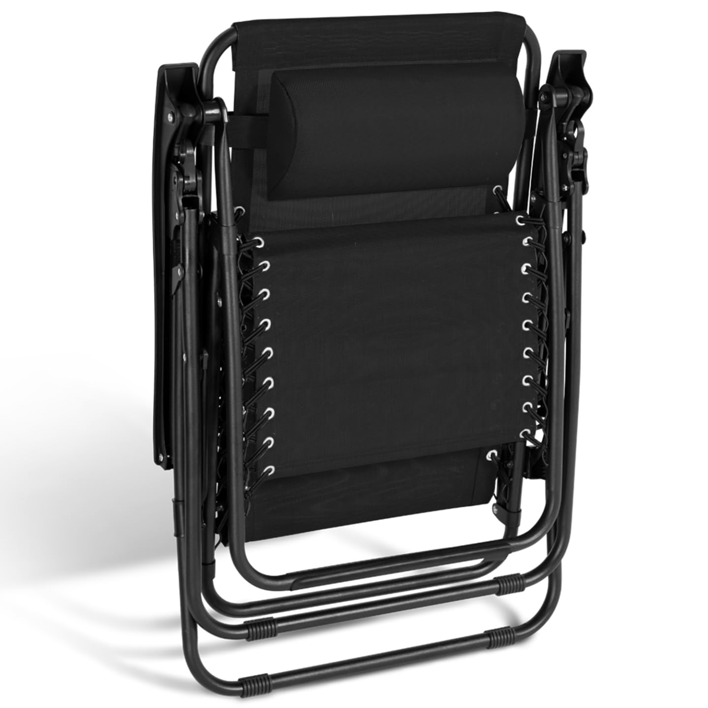 IDMarket - Lot de 2 fauteuils de Jardin inclinables Relax Noir