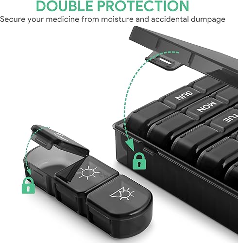 Miniatura 5 de Winlike - Pastillero semanal extra grande, 3 veces al día, para 7 días, para vitaminasaceite de pescado, píldoras y suplementos