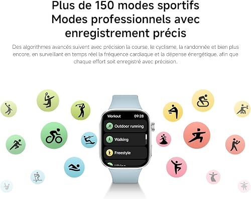 XIAOMI Redmi Watch 6, Smart Watch for Men Women, 2.07'' AMOLED, Activity Tracker with Heart rate/Sleep/Stress Tracking, 150+ Sports modes, 24 days battery life, 5ATM, GPS, Android&iOS, Blue - 4