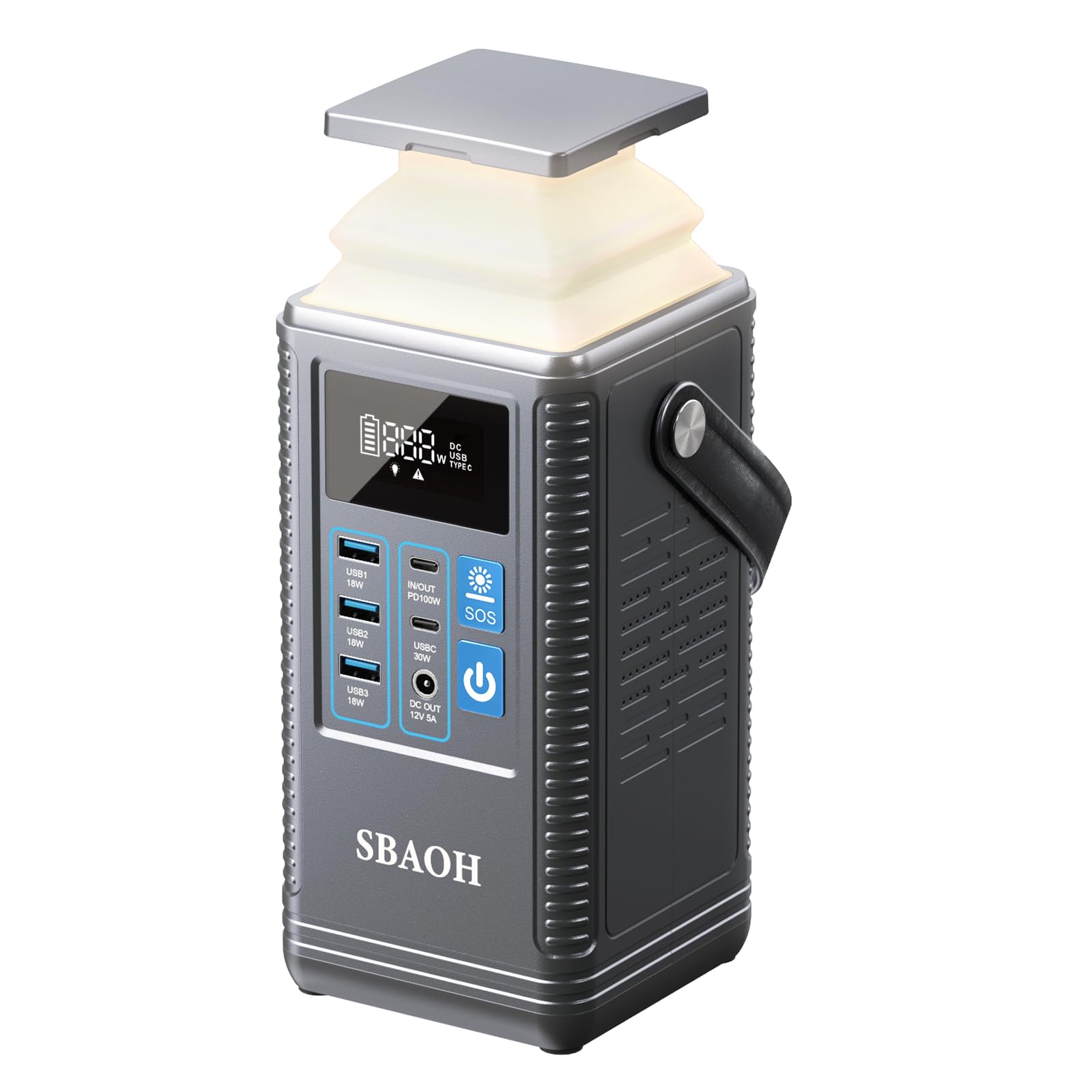 Powerbank Powerstation PD100W, SBAOH 296Wh Akku für mehrere Geräte,Solargenerator für Camping, Draußen, Reisen, Notfälle (Netzteil Nicht im Lieferumfang)