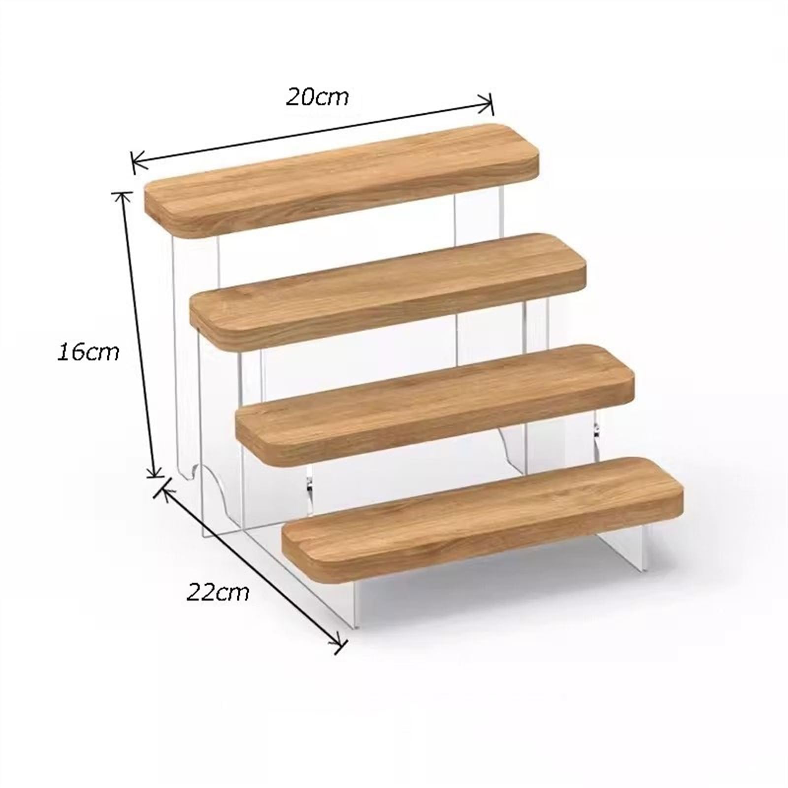 GLigeT Brillenständer Acryl-Desktop-Organizer, einfacher Leiter-Präsentationsständer, hölzerner Fenster- und Brillenständer Sonnenbrillenständer(4 Floors)