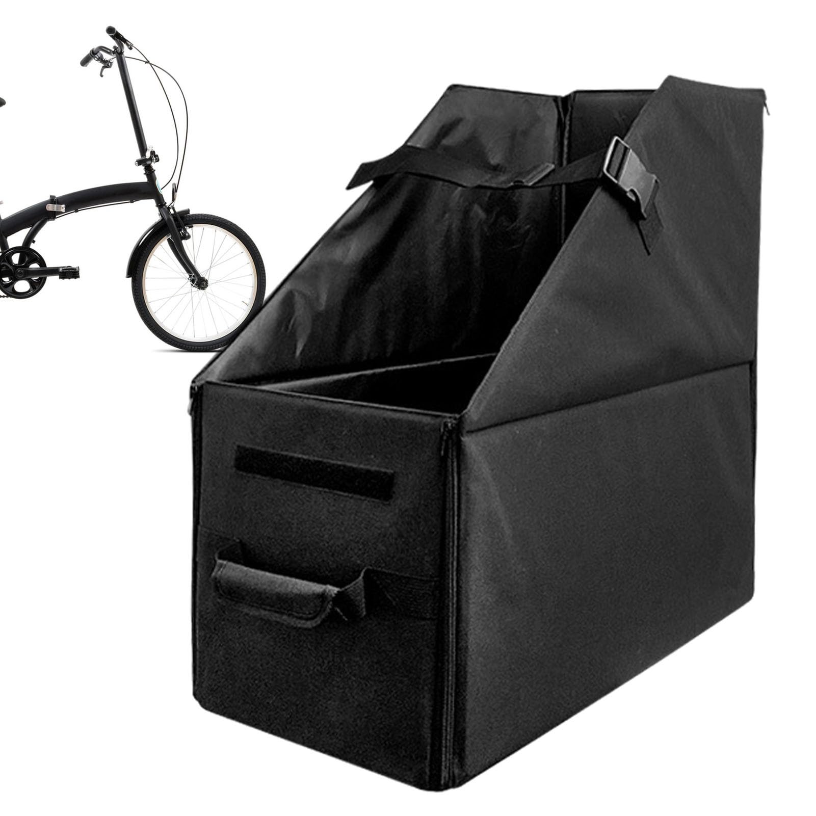 Fukamou Sac De Transport Arrière Pour Porte-vélos,Boîte De Rangement Pour Vélo Pliable, Coffre Arrière - Boîte De Rangement Pour Vélos Pliants Et Réglables Pour Vélos Et Vélos De Route