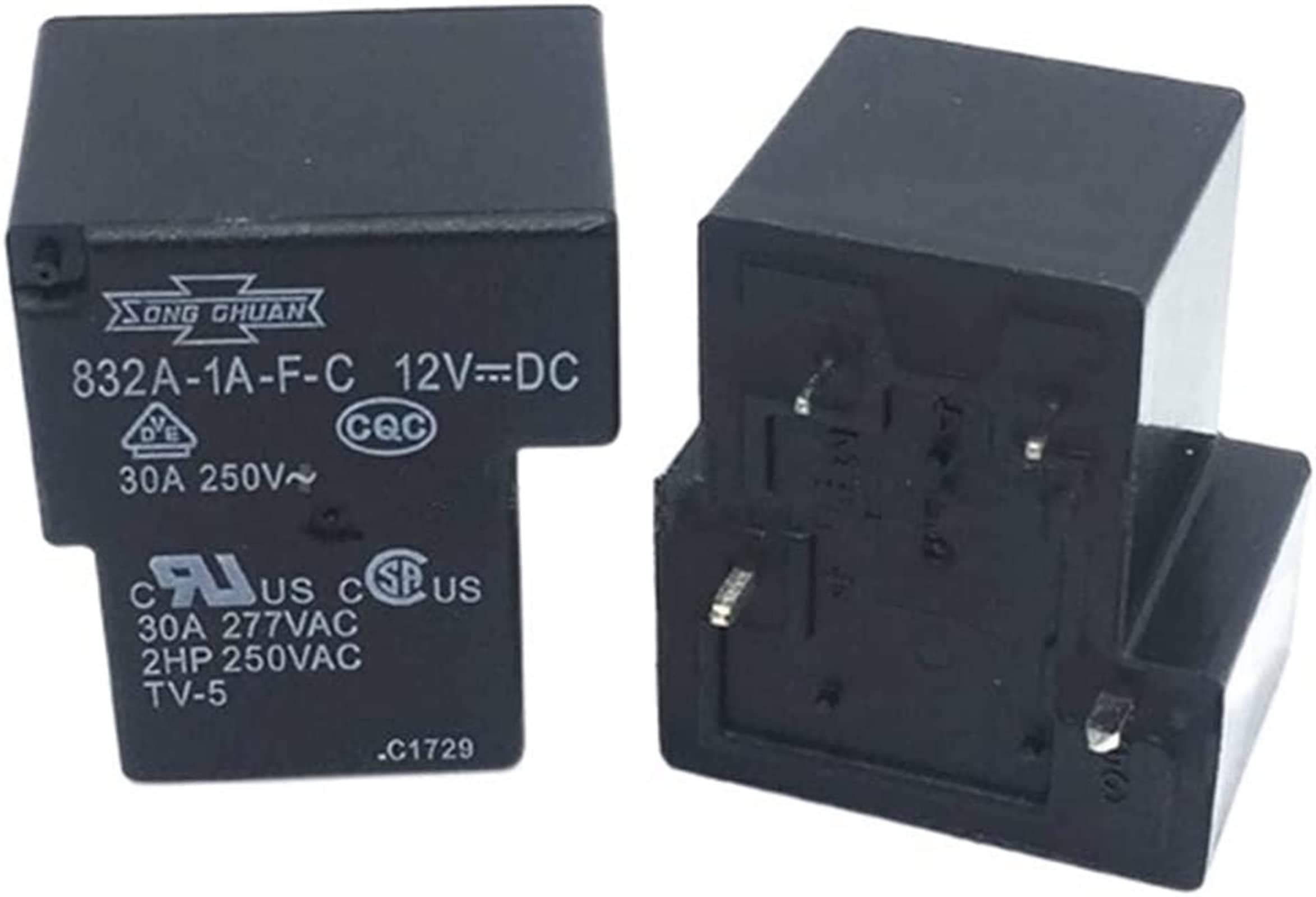 AQHYEBNSR Relay 10Pcs Power 832A-1A-F-C-12VDC 832A-1A-F-C-12V 832A-1A-F-C DC12V 4PINS 30A 12VDC
