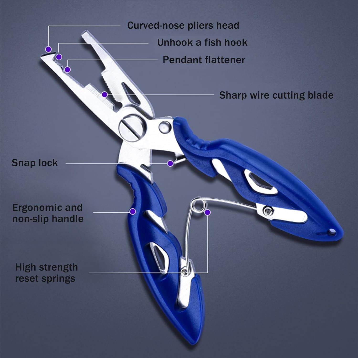VAYINATO® Fishing Pliers, Multifunctional Tool for Hook Removal, Line Cutting, Split Ring | Lightweight & Ergonomic Grip | Rust Resistant | Easy to Use for Fishmen By Petzlifeworld 2