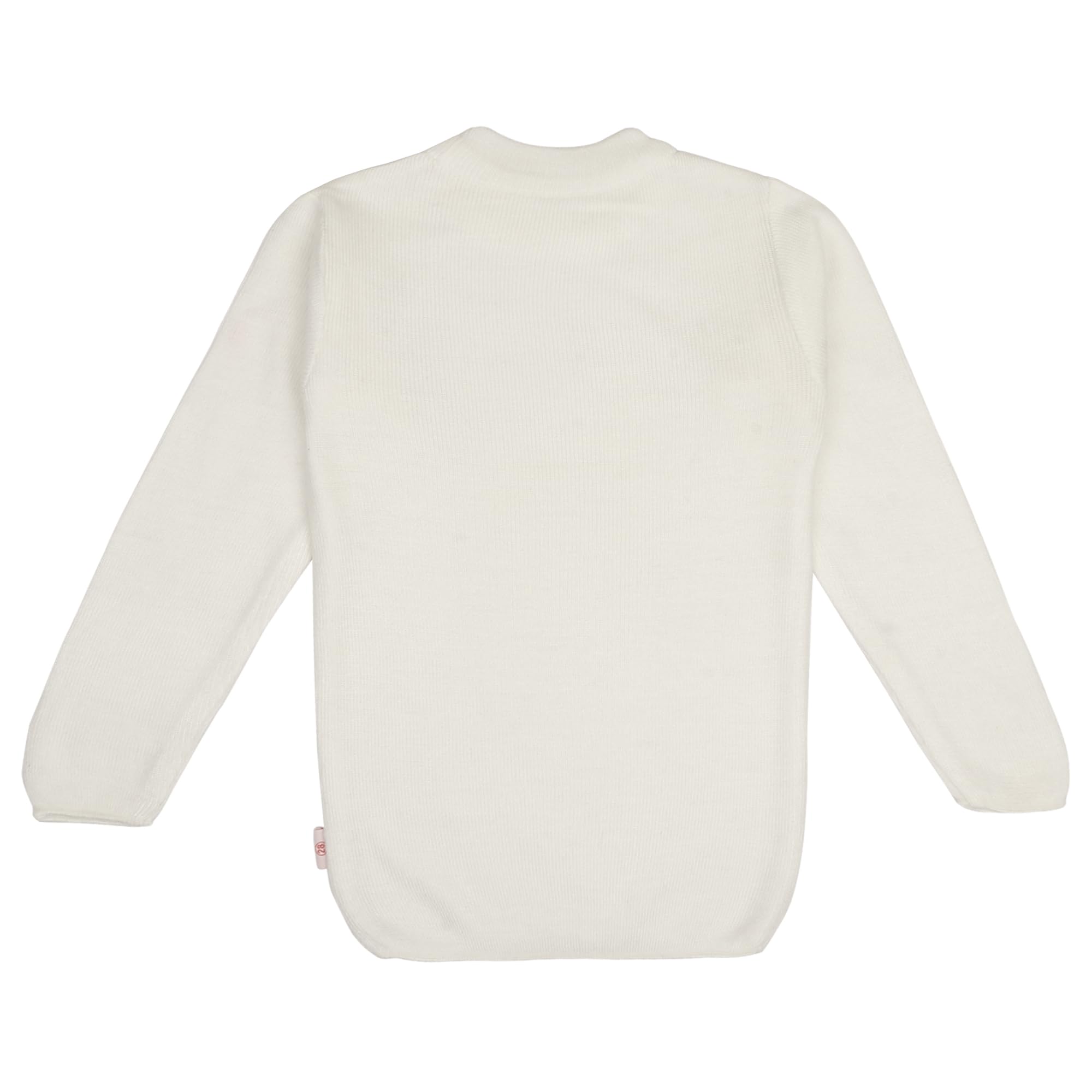 KNITCO Baby Boy's Acrylic Round Neck Sweater (T/N Plain skivi_White_12 Months-24 Months) - Image 3 thumbnail