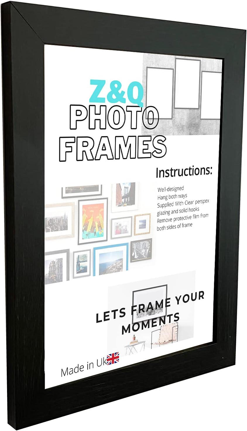 Buy Z Q Picture Poster Photo Display Frame 16 X 23 5 Inches Approx Black Picture Frames Horizontally Or Vertically Wall Hanging Heavy Duty Backing Perspex Safety Glass 40x60cm Frames Black Online In Indonesia B08zl6fnkb