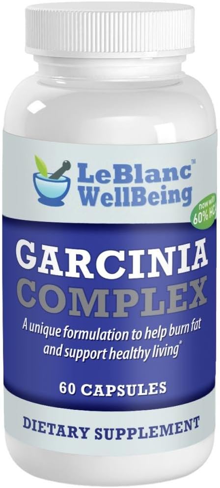 #1 GARCINIA CAMBOGIA EXTRACT 60% HCA Hydroxycitric Acid | 800 Mg Capsule | The Strongest on the Market | A Fantastic Appetite Suppressant and Weight Loss Supplement to Add to Your Diet and Fitness Plan | 1600mg Per Serving, 60 Capsules Per Bottle | 100% Money Back Guarantee | LeBlanc WellBeing