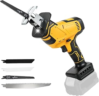 Scie sabre sans fil compatible avec batteries DEWALT 18 V/20 V, 2700 tr/min, moteur sans balais, vitesse de rotation variable, 4 lames de scie pour bois (jusqu'à 180 mm) et métal (jusqu'à 20 mm