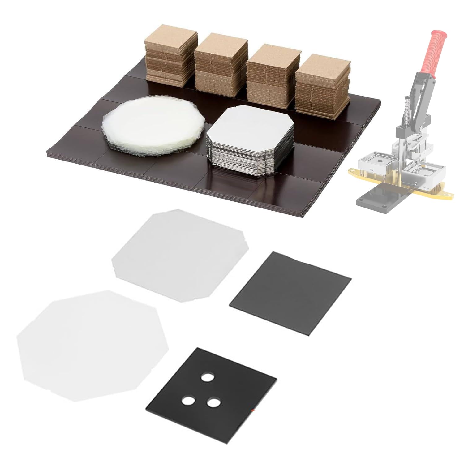 GTHTUHFD Fridge Magnet Machine 80 * 80Mm Photo Magnet Machine, Diy Fridge Magnets Maker Machine With 150 Sets Of Consumables, Button Badge Maker Kit, For Decorate Refrigerato,500pcsConsumables