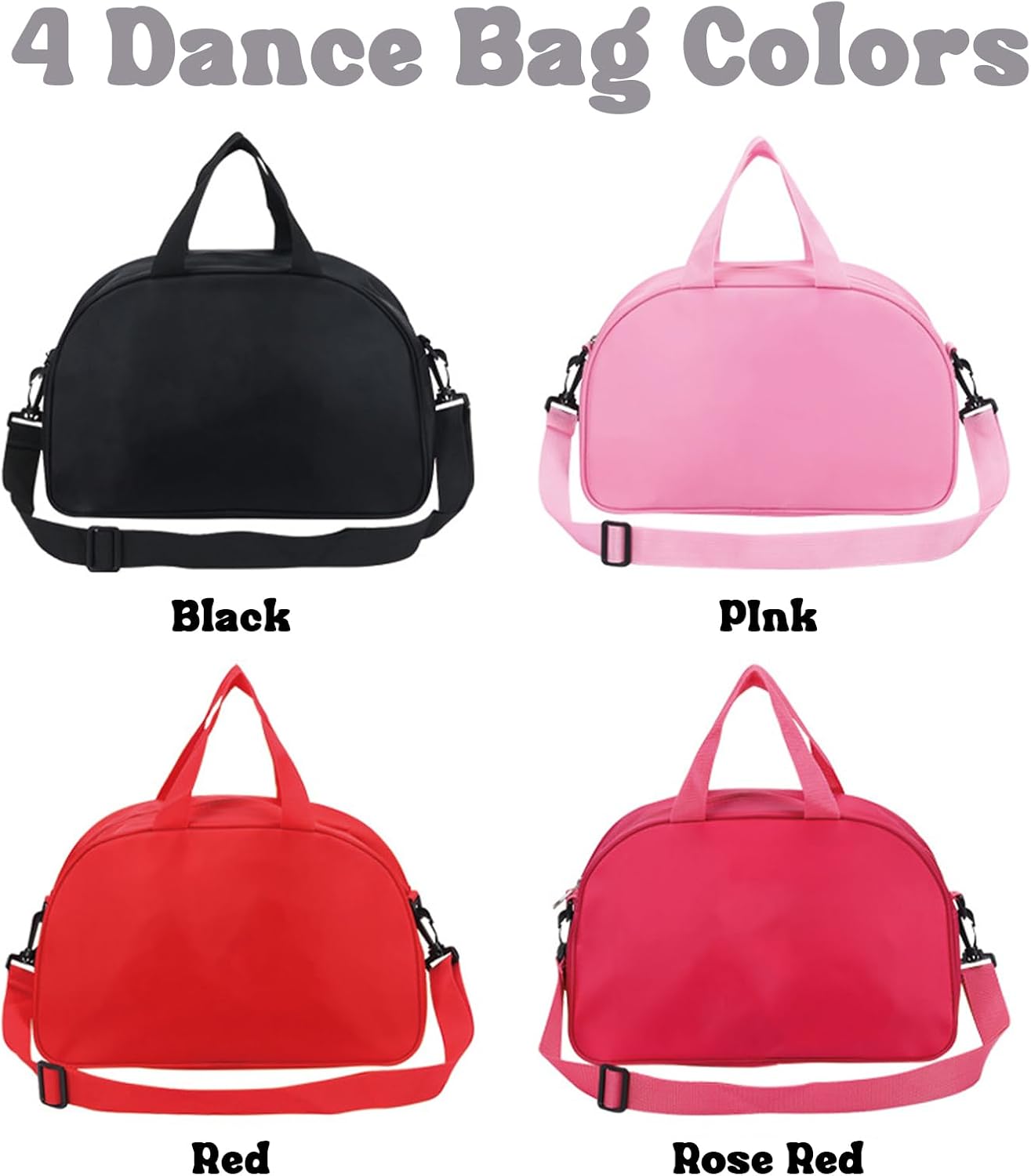 Personalized Kids Dance Ballet Bag, Custom Dance Bag with Chenille Letter, Large Capacity Sport Duffle Bag, Girl Dance Duffle Bag, Pink Cheerleader Bag, 4-6 kids Dance Bag, 14"×8"×6", Gift for Dancer