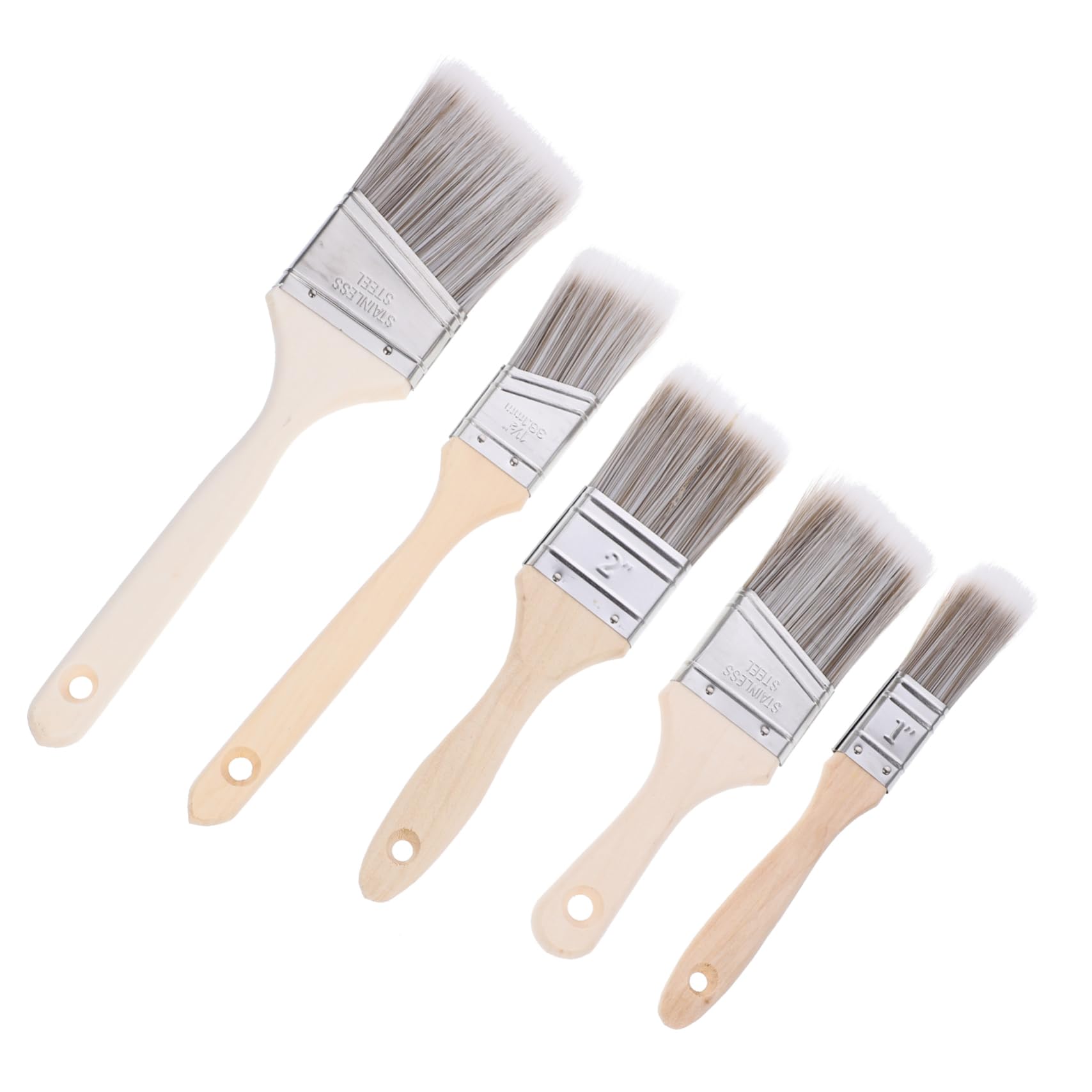 SHINEOFI 5 Series Pinceles De Pintura Madera Pinceles Reutilizables Pintura Pared Y Proyectos De Decoración 5 Piezas X 5