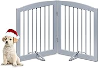 Vista 23 de Puerta independiente para mascotas para perros, puerta plegable de madera para perros, barrera interior para mascotas para escaleras, puertas, patas